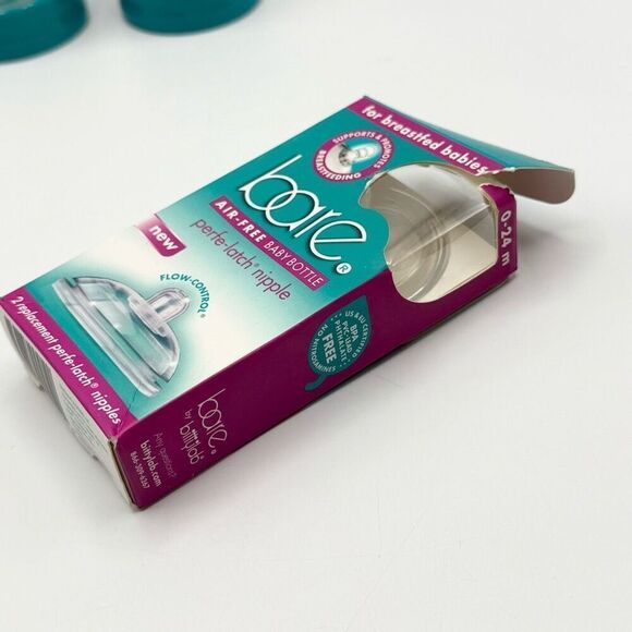 Bare Air Free Bottles Lot Plus New Perfe-Latch Nipples - 8 Ounce / 0-24M - Picture 2 of 5